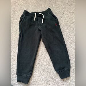 Polo Ralph Lauren Joggers Sweatpants Black Red Pony Logo Size 4T Boys